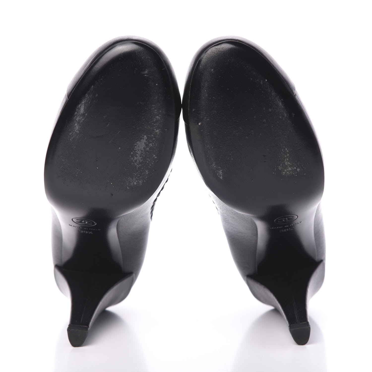 Chanel Lambskin Cap Toe Whipstitch Pumps 38.5 Black 5 of 11