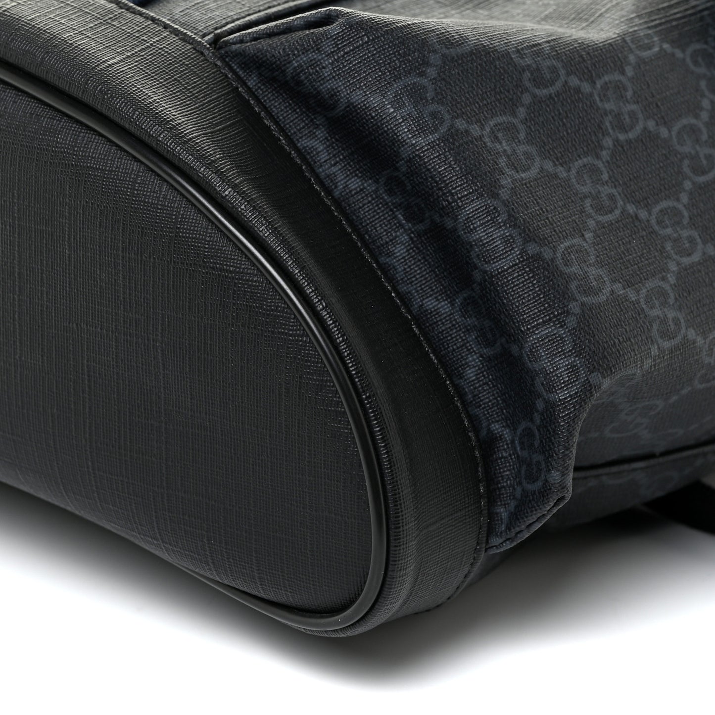 Soft GG Supreme Monogram Appia Calfskin Web Double Buckle Backpack Black