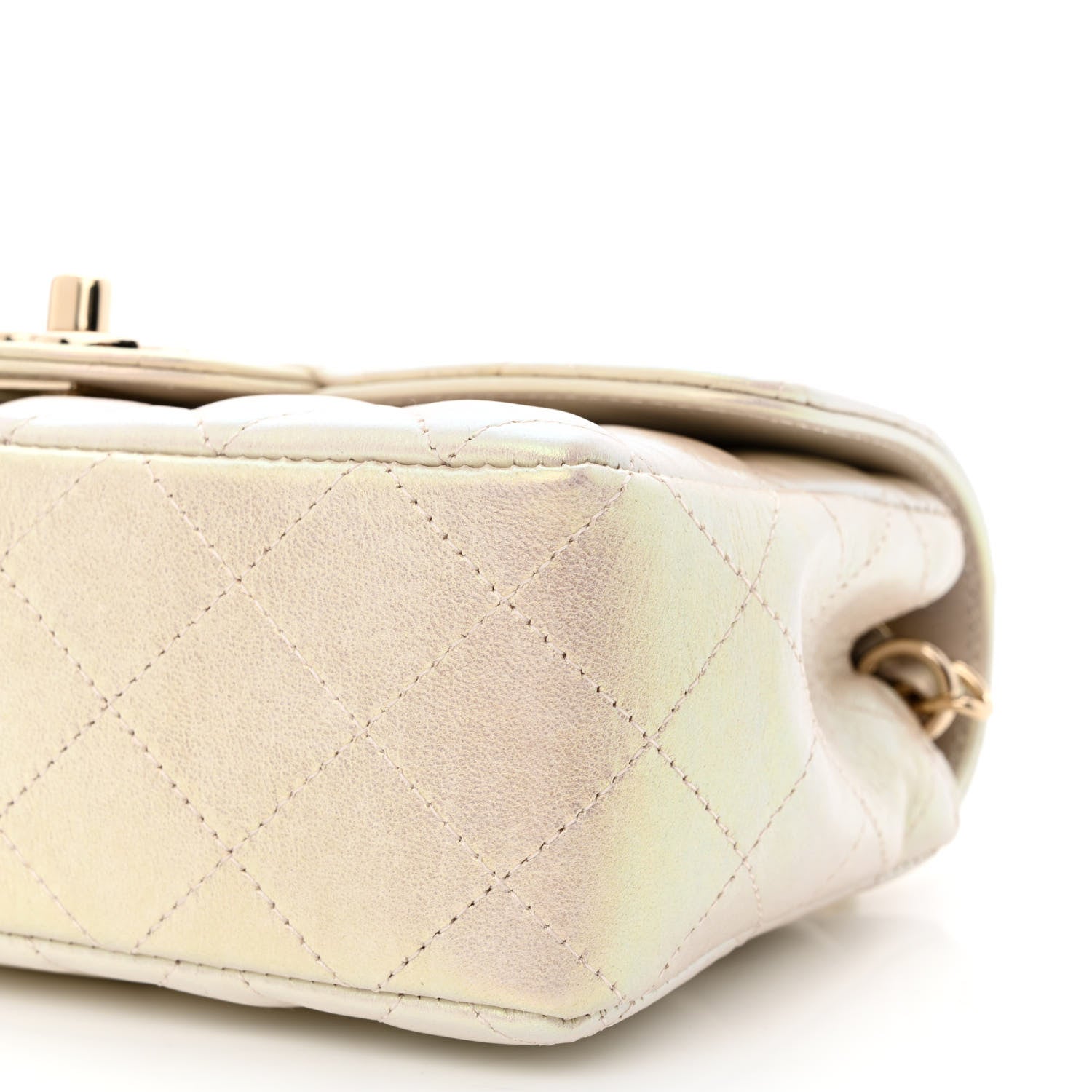 Chanel Iridescent Lambskin Quilted Mini Rectangular Flap Ivory 10 of 12