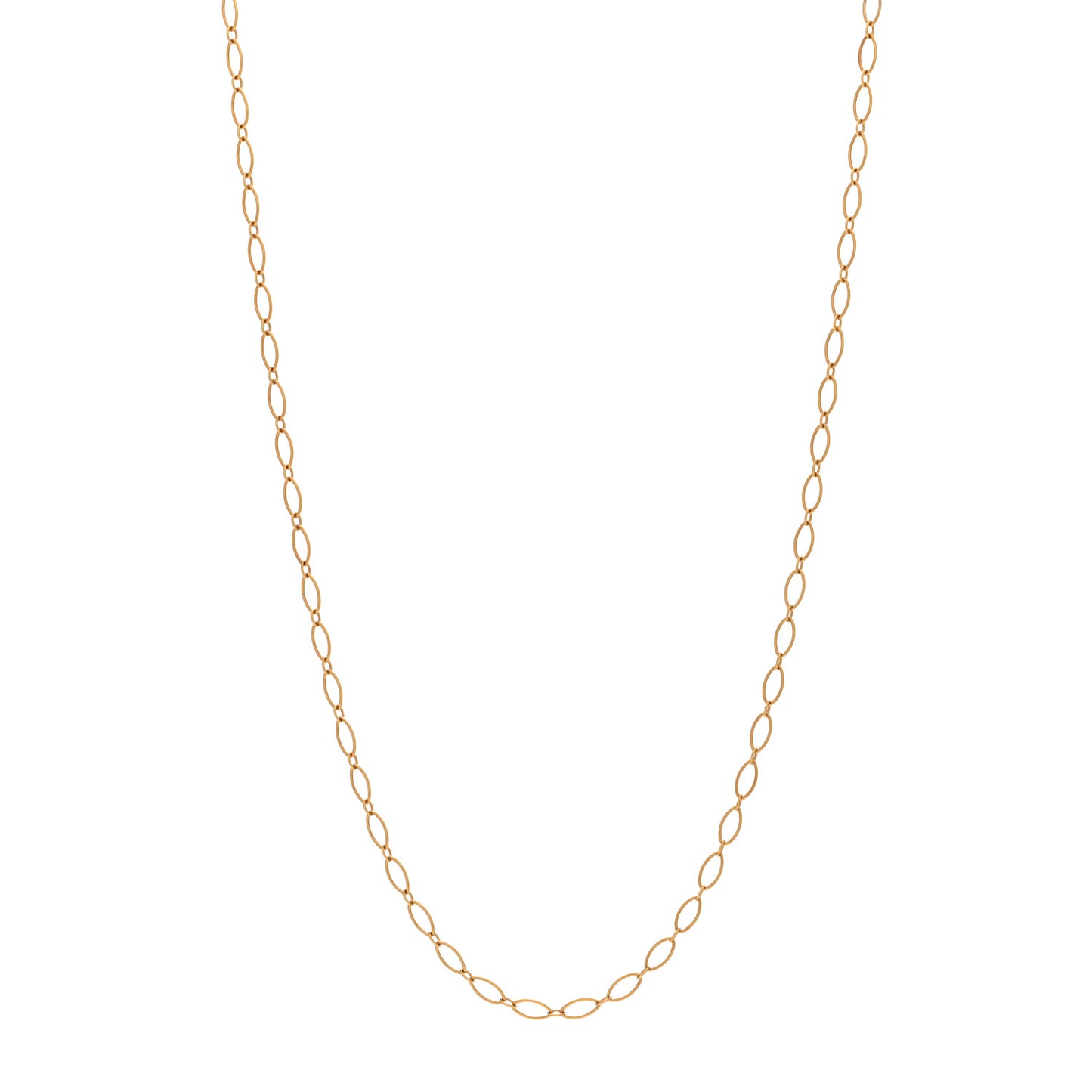 18K Yellow Gold Oval Link Chain Necklace 18"