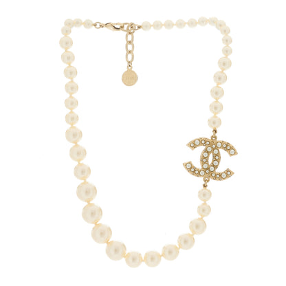 Chanel Pearl CC 100th Anniversary Necklace Light Gold 2 of 7