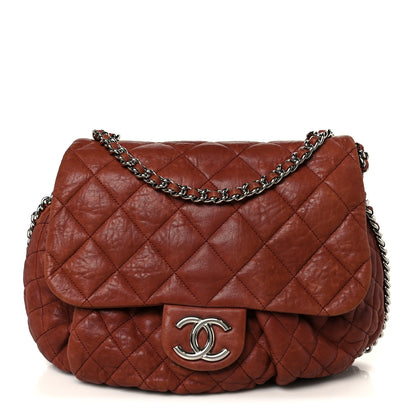 Chanel Washed Lambskin Quilted Medium Chain Around Messenger Brown 1 of 10
