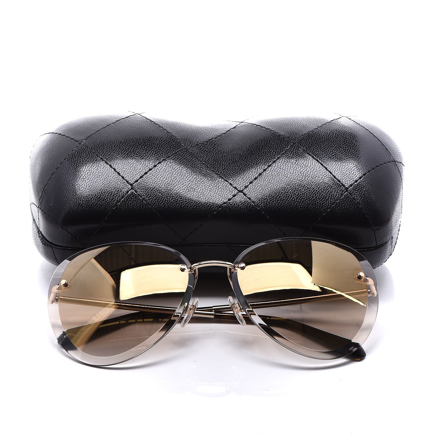 Chanel Metal Pilot Sunglasses 4239 Gold 8 of 8