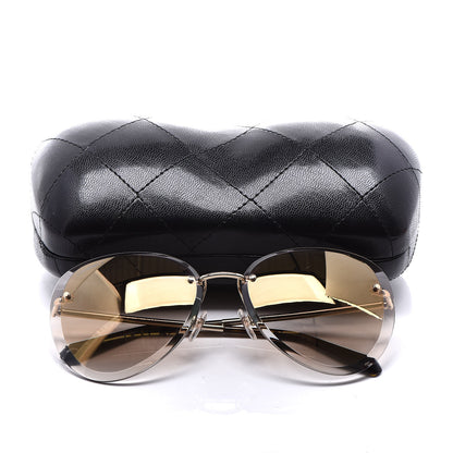 Chanel Metal Pilot Sunglasses 4239 Gold 8 of 8