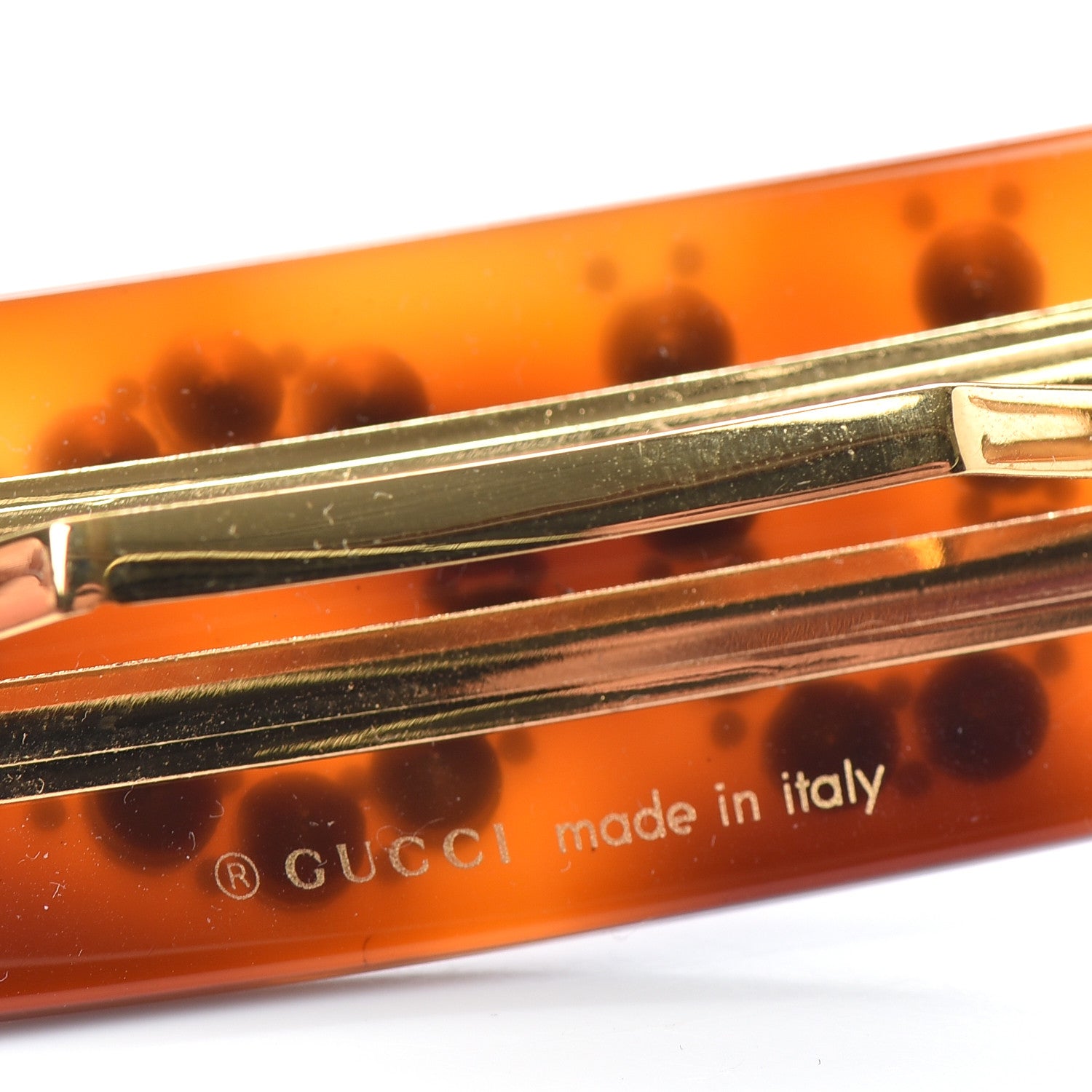 Gucci Resin Crystal Single Hair Barrette Tortoiseshell 3 of 3