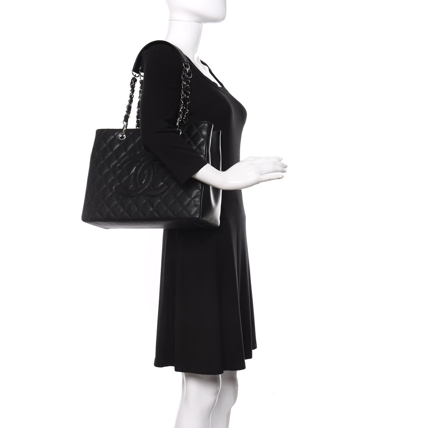 Chanel Caviar Quilted Grand Shopping Tote GST Black 2 of 11