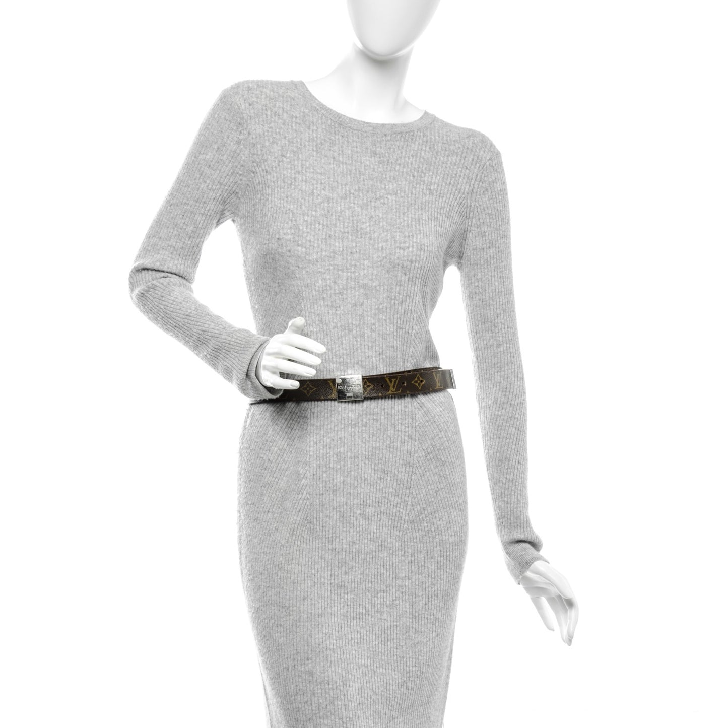 Monogram Ceinture Belt Silver Buckle 80 32