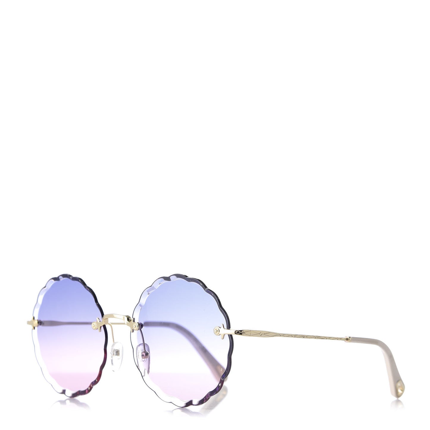 Rosie Bevelled Round Sunglasses CE142S Gold Gradient Pink