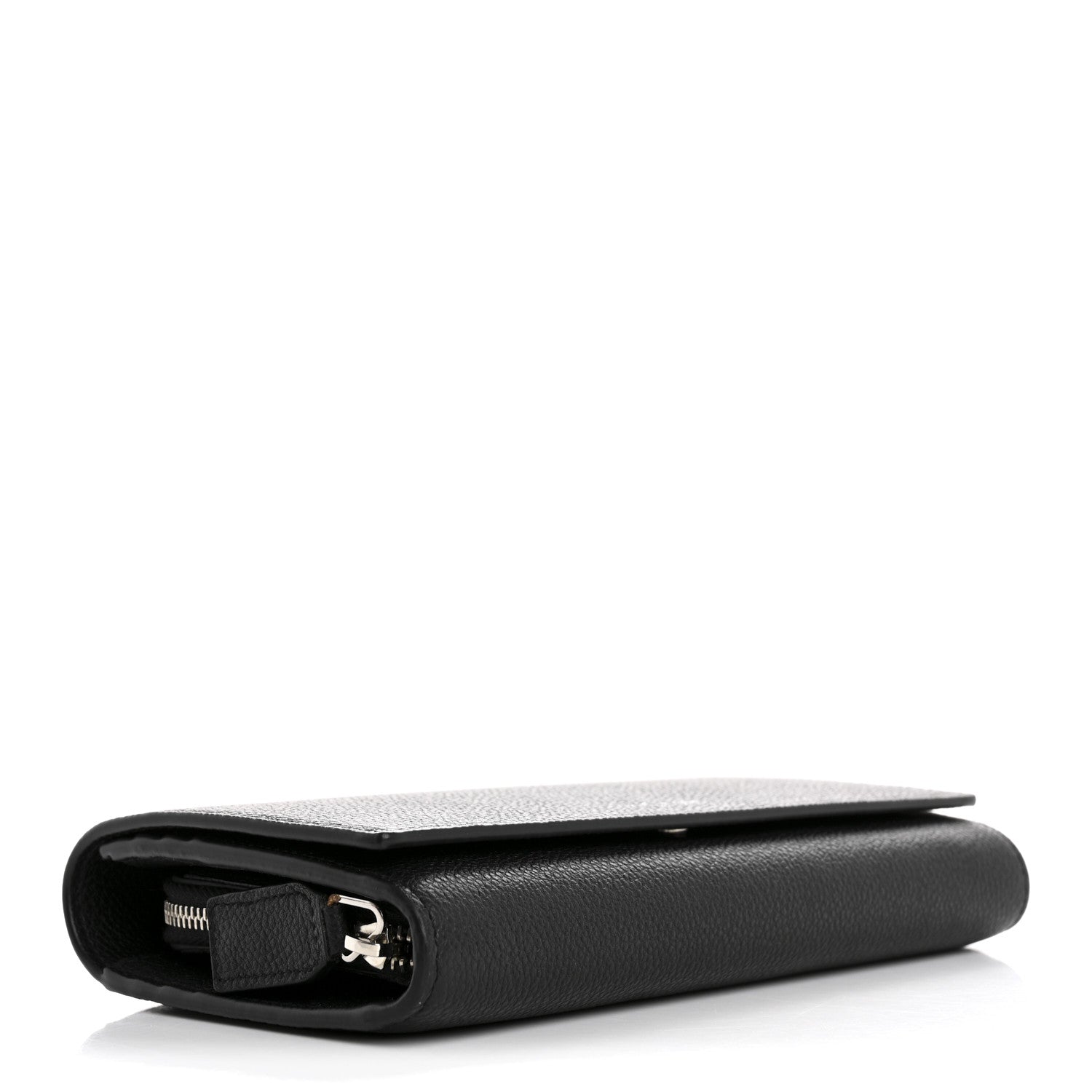 Saint Laurent Grained Calfskin Rive Gauche Classic Large Wallet Black 4 of 9