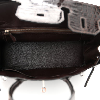 Hermes Shiny Niloticus Crocodile Birkin 30 Havane 4 of 16