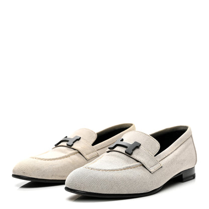 Hermes H Canvas Paris Loafers 37 Prunoir 3 of 10