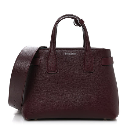 Burberry Grainy Calfskin House Check Small Banner Tote Mahogany Red 1 of 9