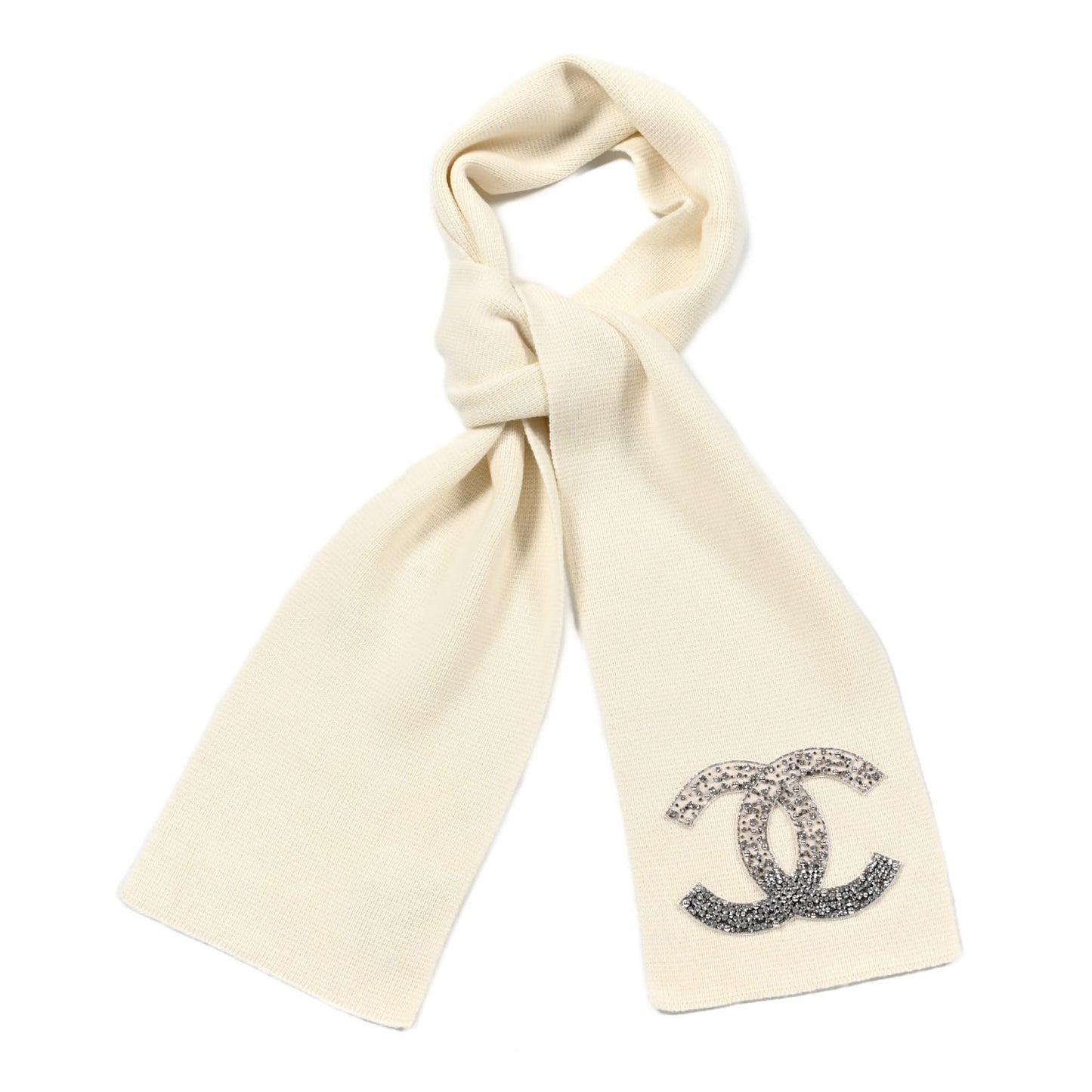 Cashmere Crystal CC Scarf Ivory