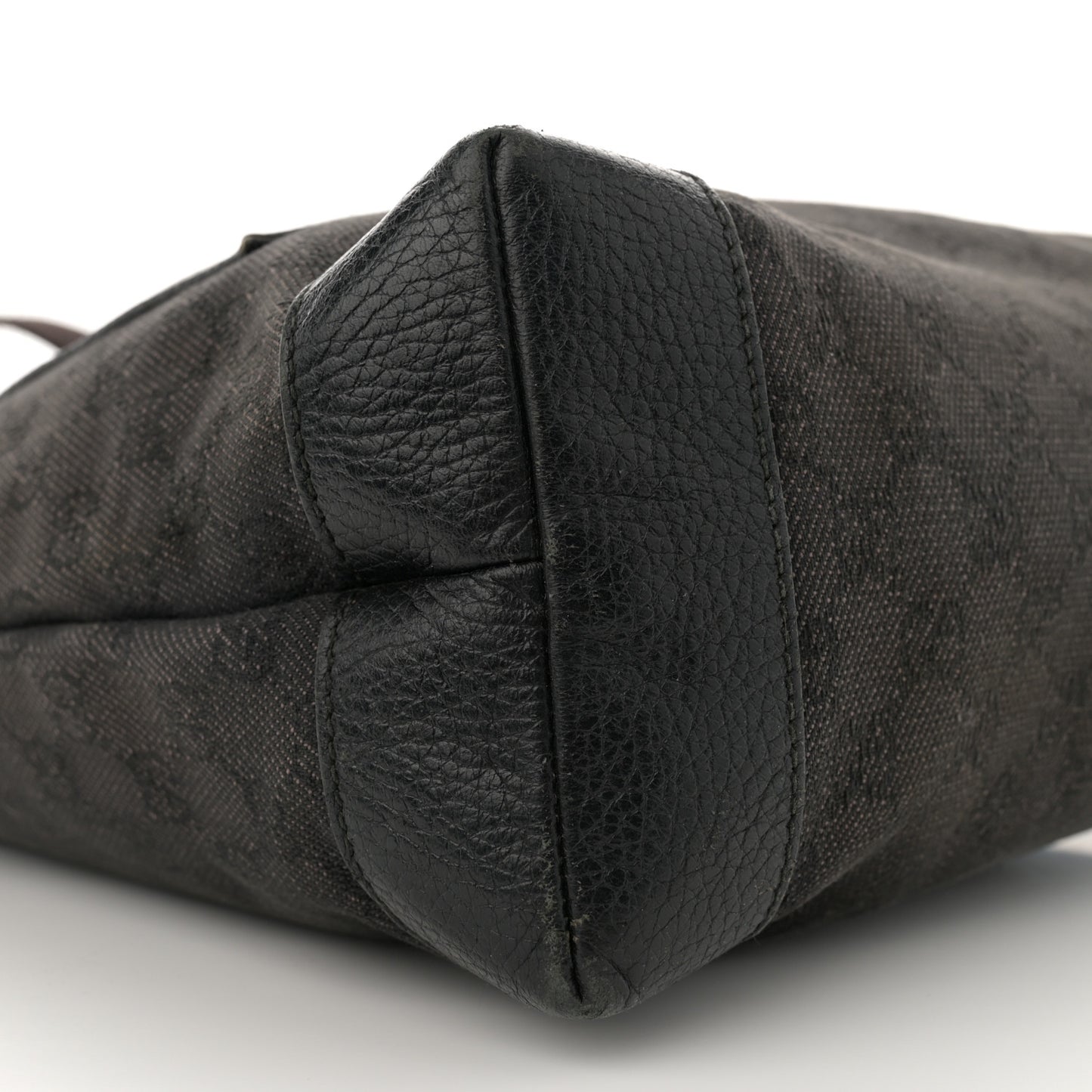 Nylon Calfskin Monogram Tall Tote Dark Brown