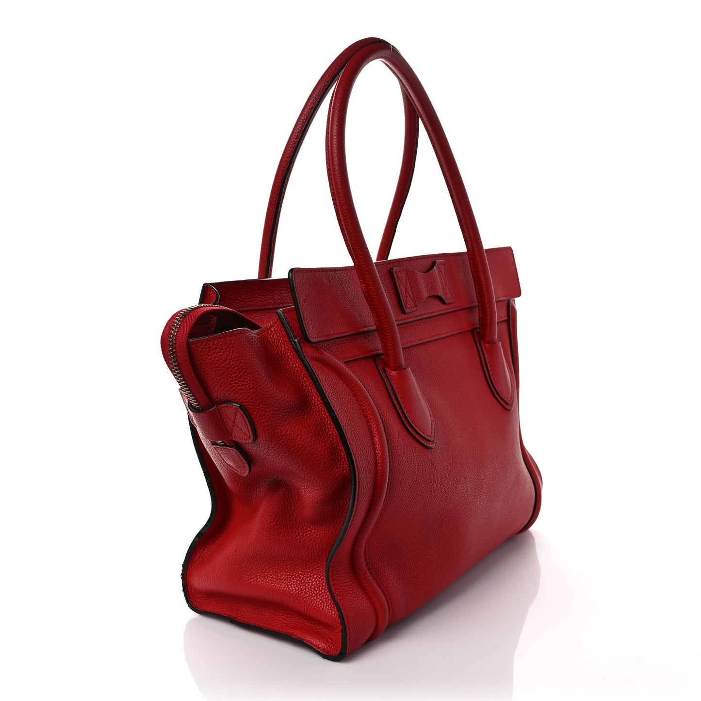 Drummed Calfskin Mini Luggage Coquelicot
