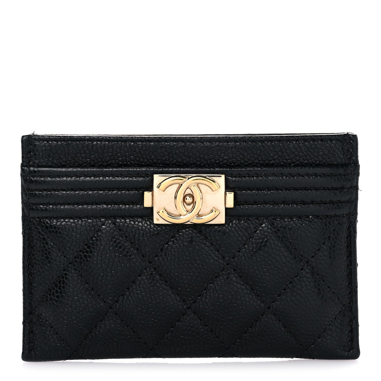 Chanel Caviar Quilted Boy Card Holder Black 1 of 9