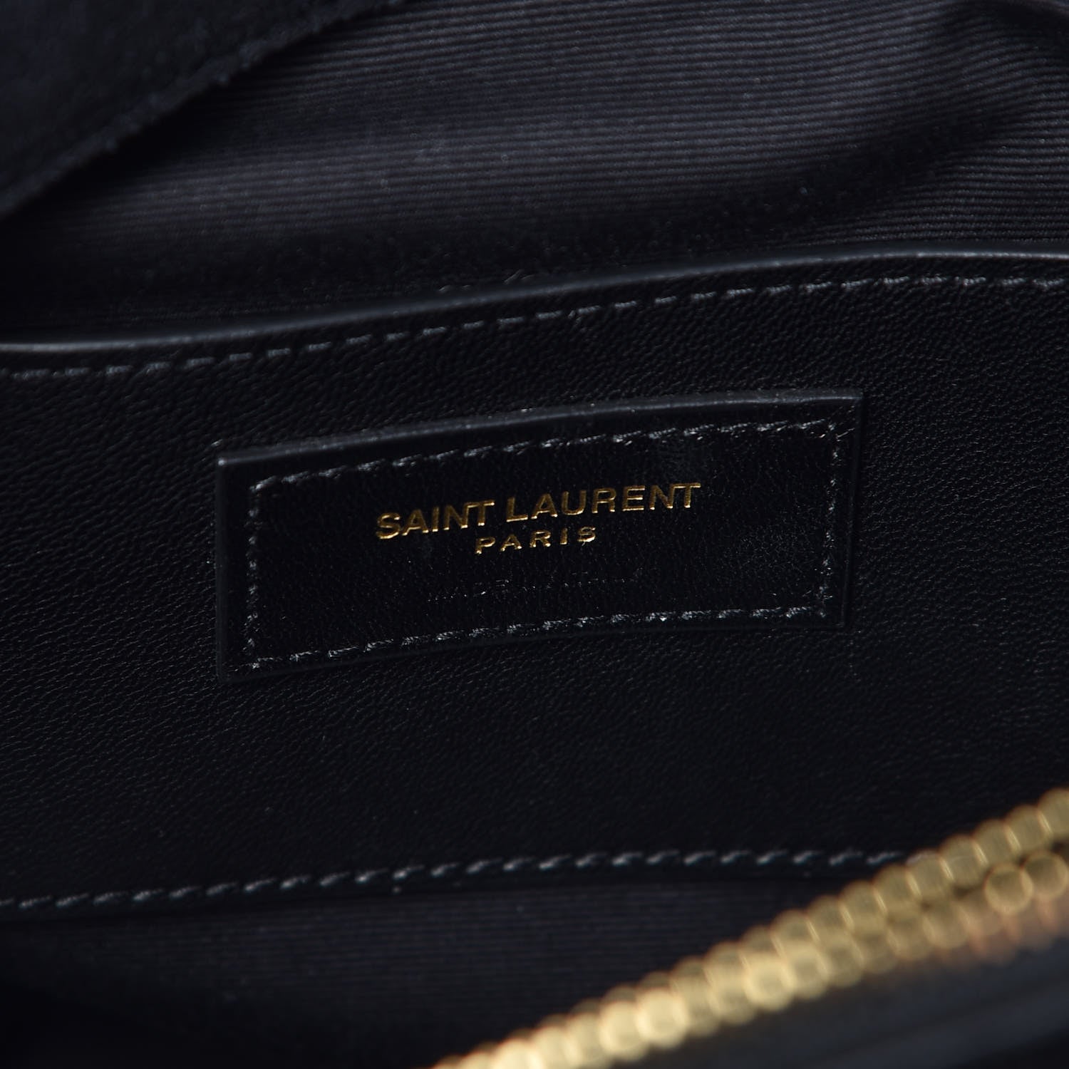 Saint Laurent Suede Mixed Matelasse Triquilt Large Monogram Envelope Satchel Black 7 of 19
