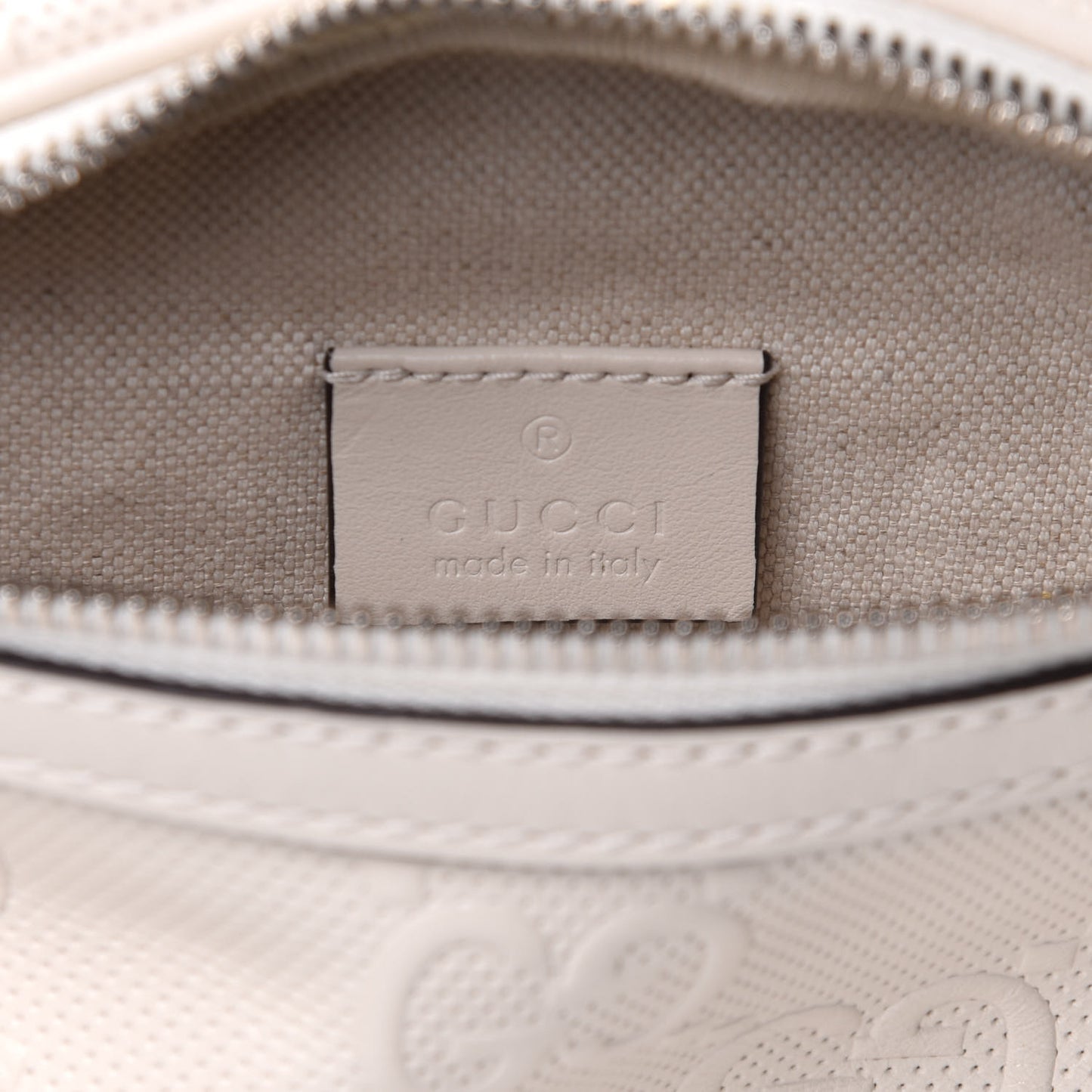 Calfskin GG Tennis Embossed Belt Bag Mystic White