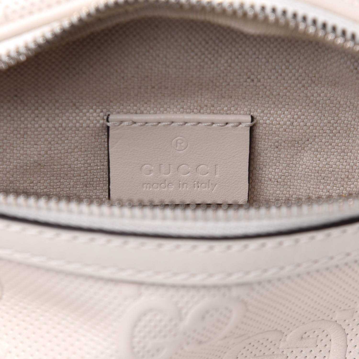 Gucci Calfskin GG Tennis Embossed Belt Bag Mystic White 6 of 11