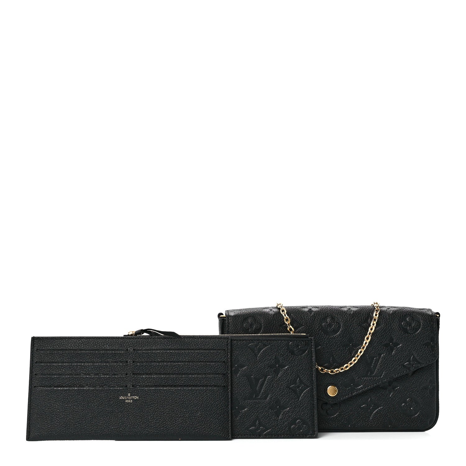 Louis Vuitton Empreinte Pochette Felicie Chain Wallet Black 1 of 13
