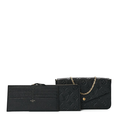 Louis Vuitton Empreinte Pochette Felicie Chain Wallet Black 1 of 13