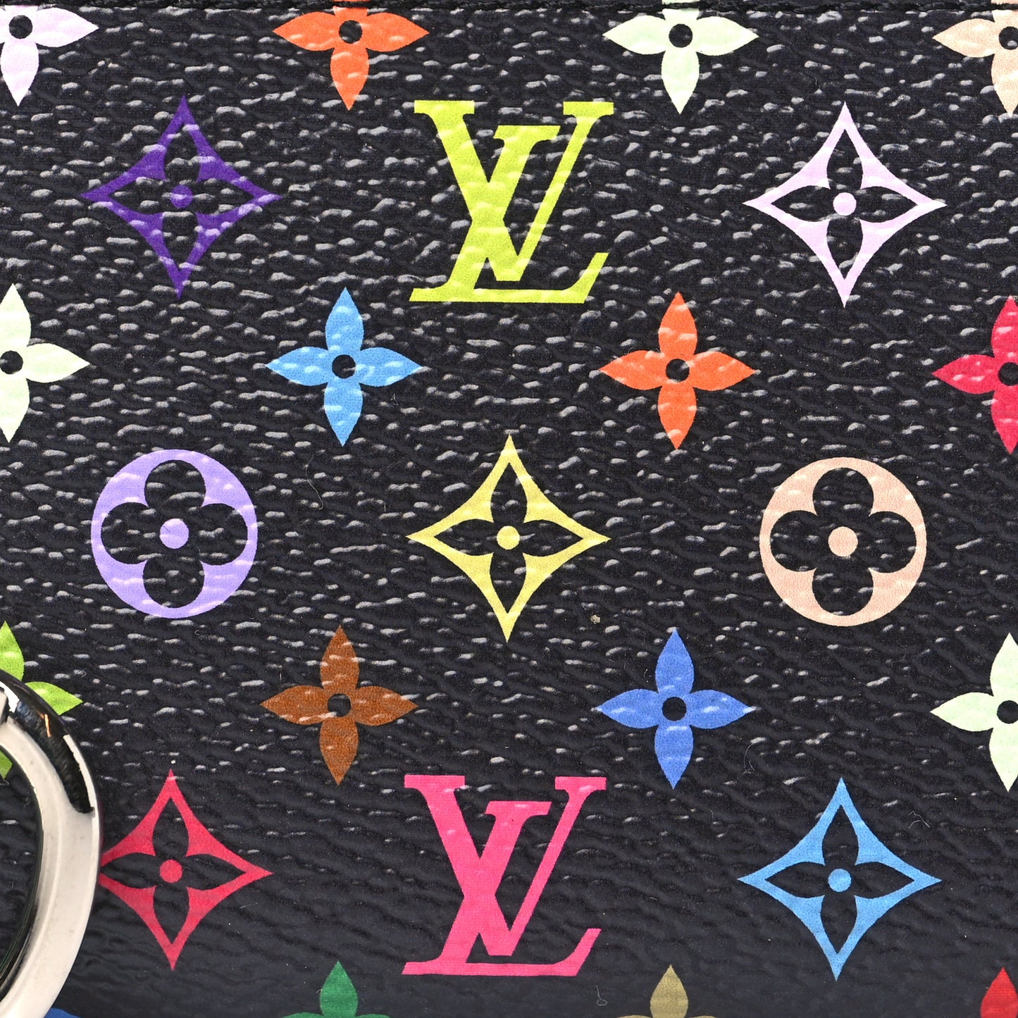 LV X TM Monogram Multicolor Key Pouch Black