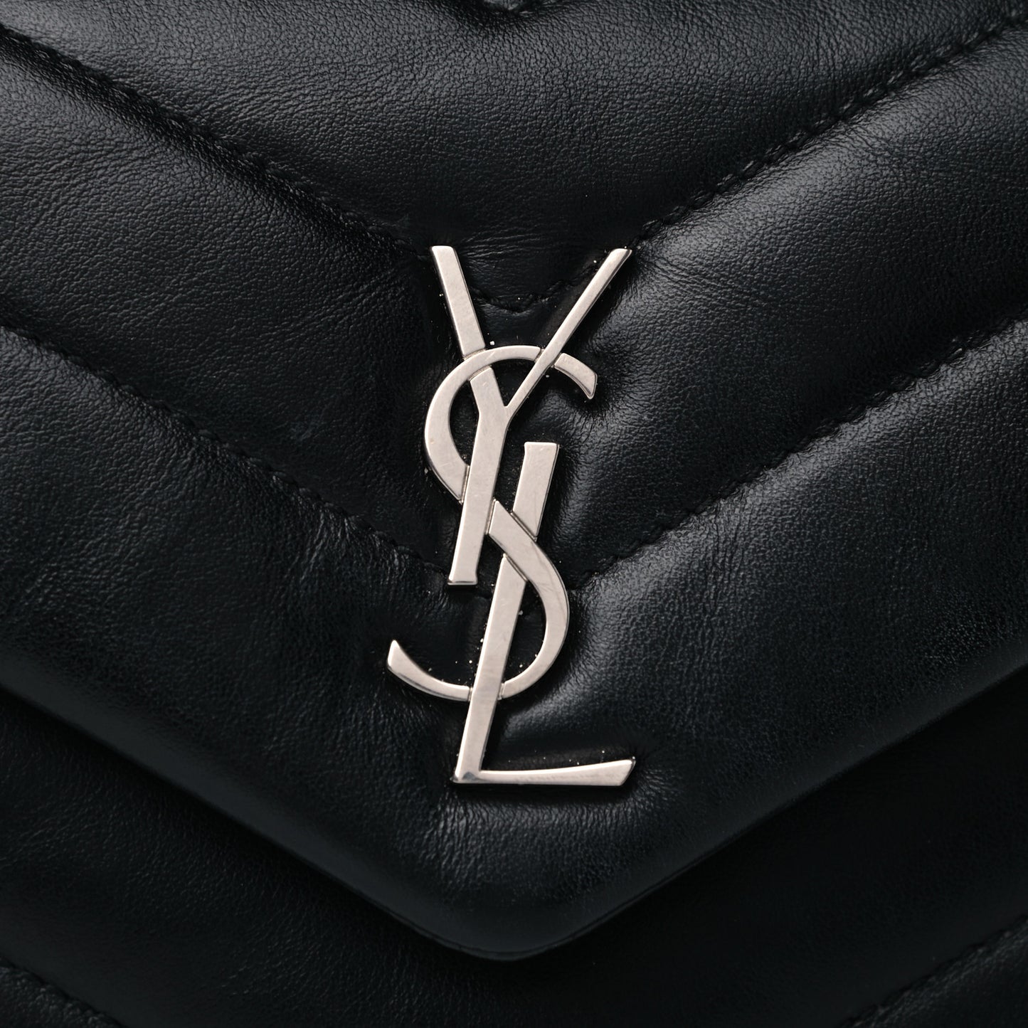 Calfskin Y Quilted Monogram Toy Loulou Crossbody Bag Black