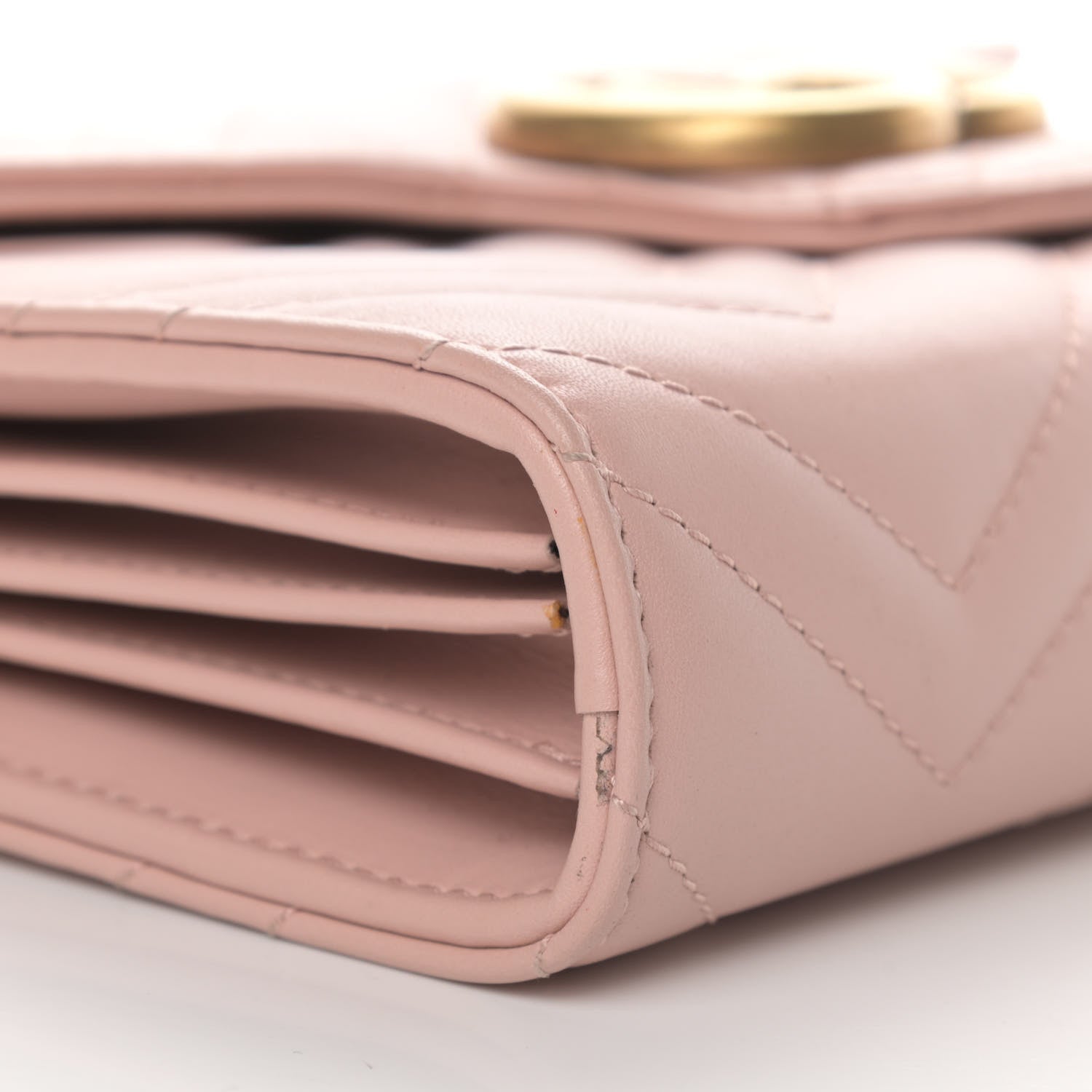 Gucci Calfskin Matelasse GG Marmont Chain Wallet Perfect Pink 5 of 5