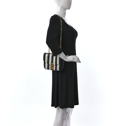 Celine Shiny Calfskin Stripes Small C Bag Black 3 of 12
