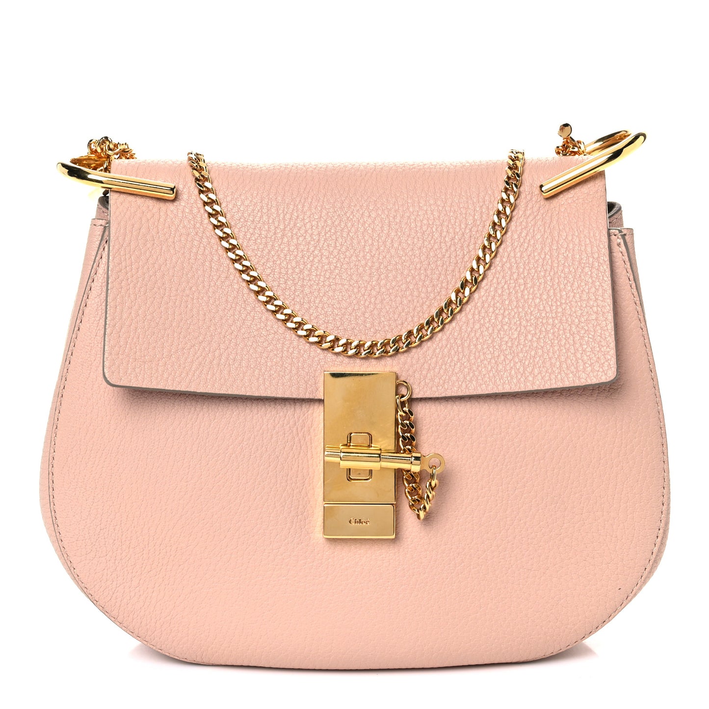 Grained Lambskin Drew Shoulder Bag Cement Pink