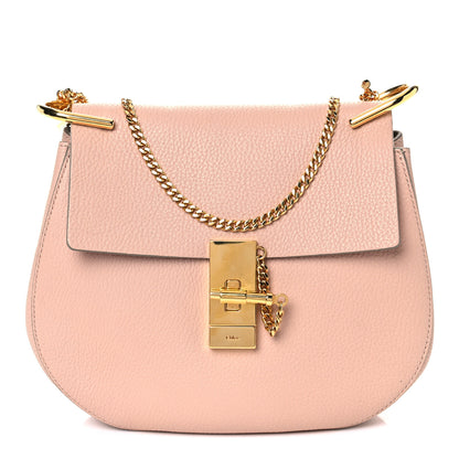 Chloe Grained Lambskin Drew Shoulder Bag Cement Pink 1 of 13