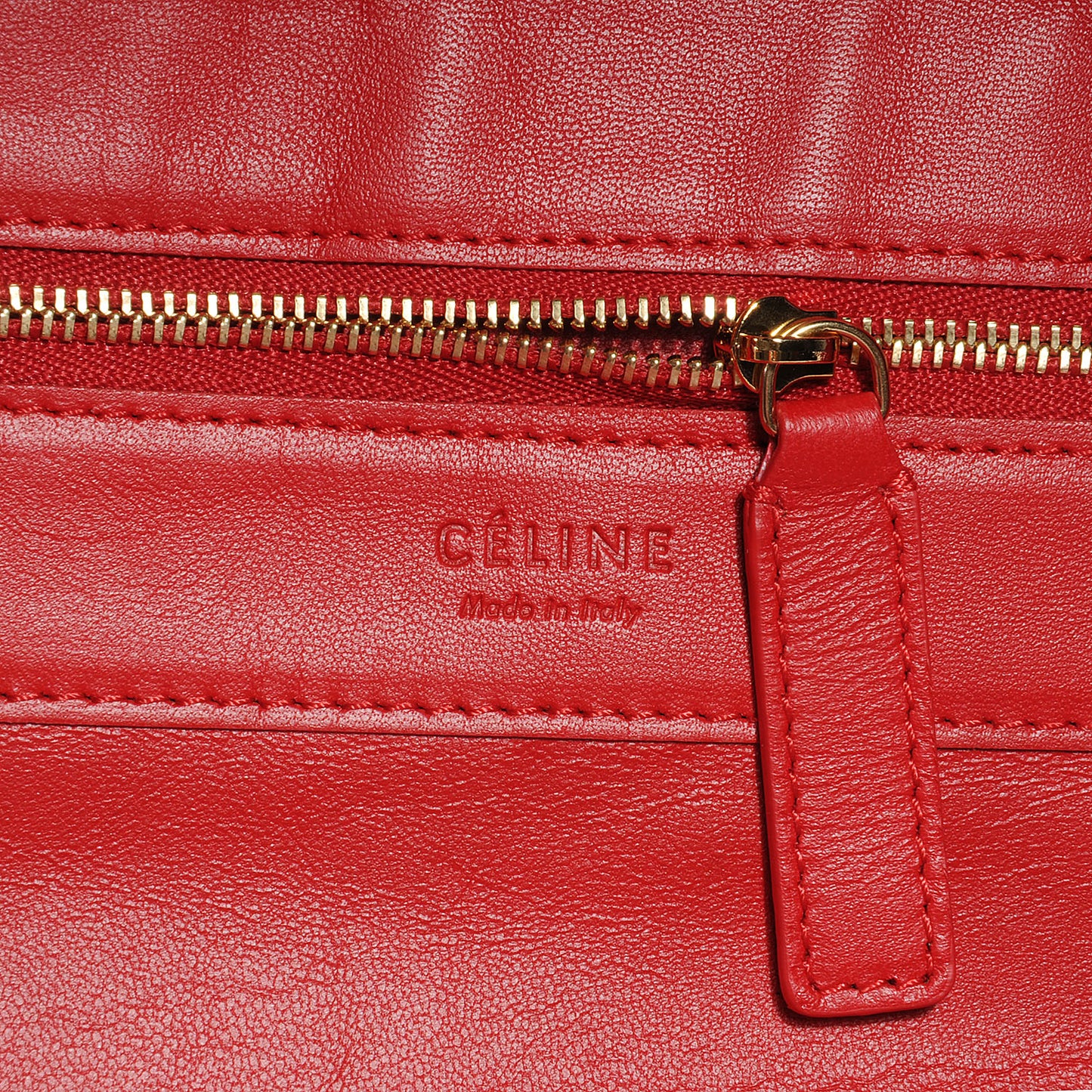 Leather Horizontal Bi-Cabas Red Camel