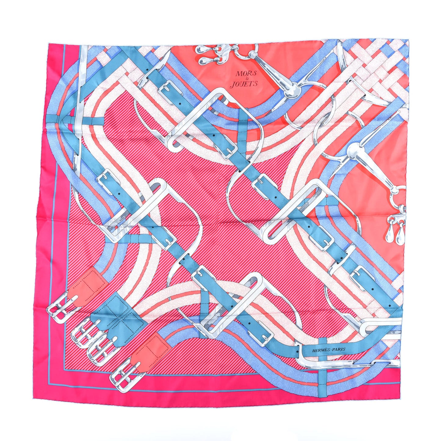 Silk Mors A Jouets Chemise Scarf 90 Rose Vif Bleu Jean