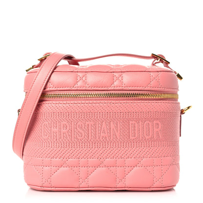 Christian Dior Lambskin Cannage Small Diortravel Vanity Case Pink 1 of 9