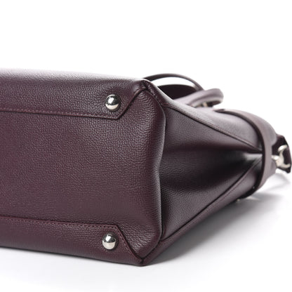 Burberry Derby Calfskin House Check Medium Banner Tote Burgundy 8 of 15