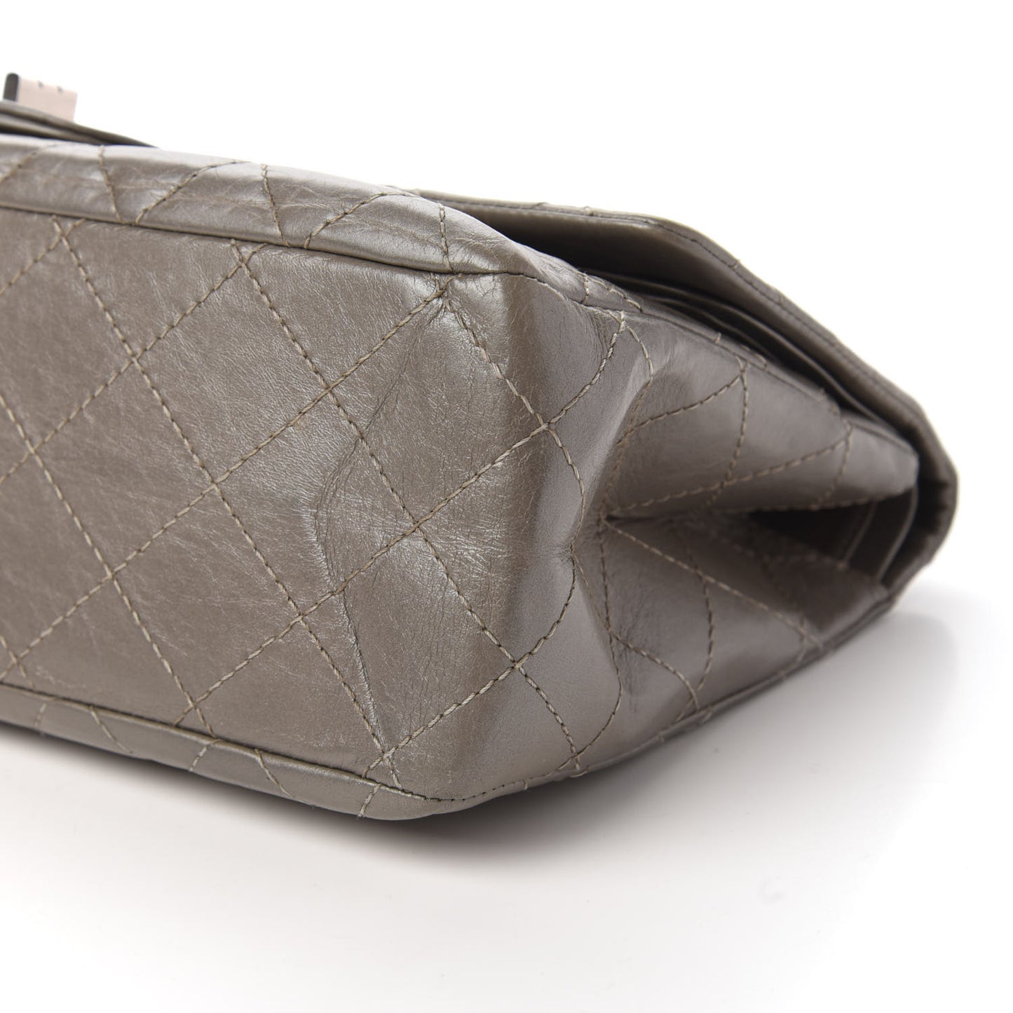 Metallic Aged Calfskin Quilted 2.55 Reissue 227 Flap Grey