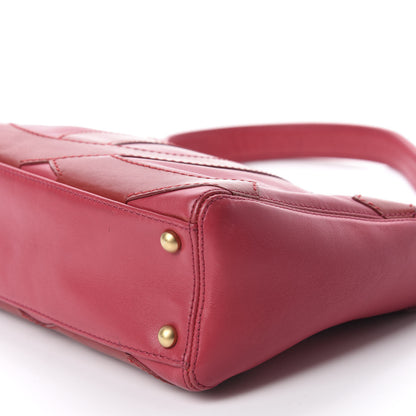 Chanel Lambskin CC Stitched Small Shoulder Bag Red Pink 7 of 12