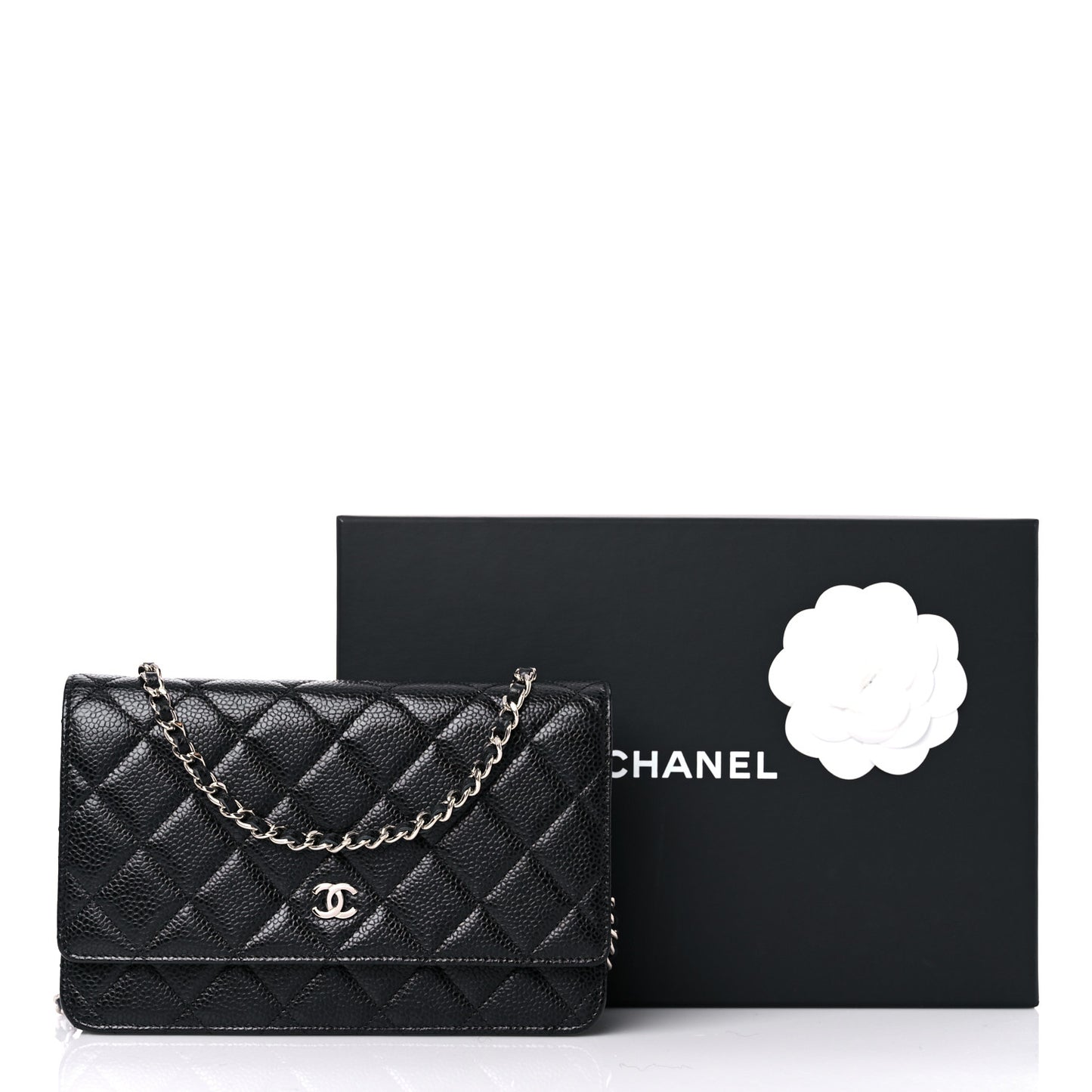 Caviar Quilted Wallet On Chain WOC Black