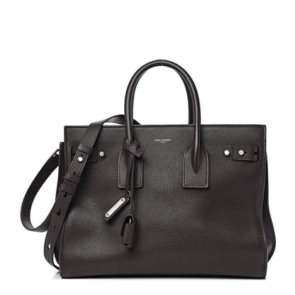 Saint Laurent Grained Calfskin Small Supple Sac De Jour Dark Brown 1 of 11