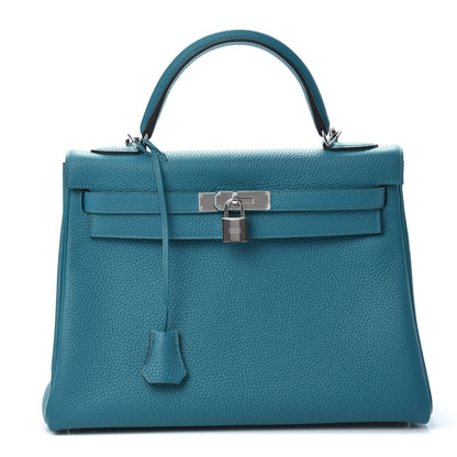 Hermes Togo Kelly Retourne 32 Bleu Izmir 1 of 13