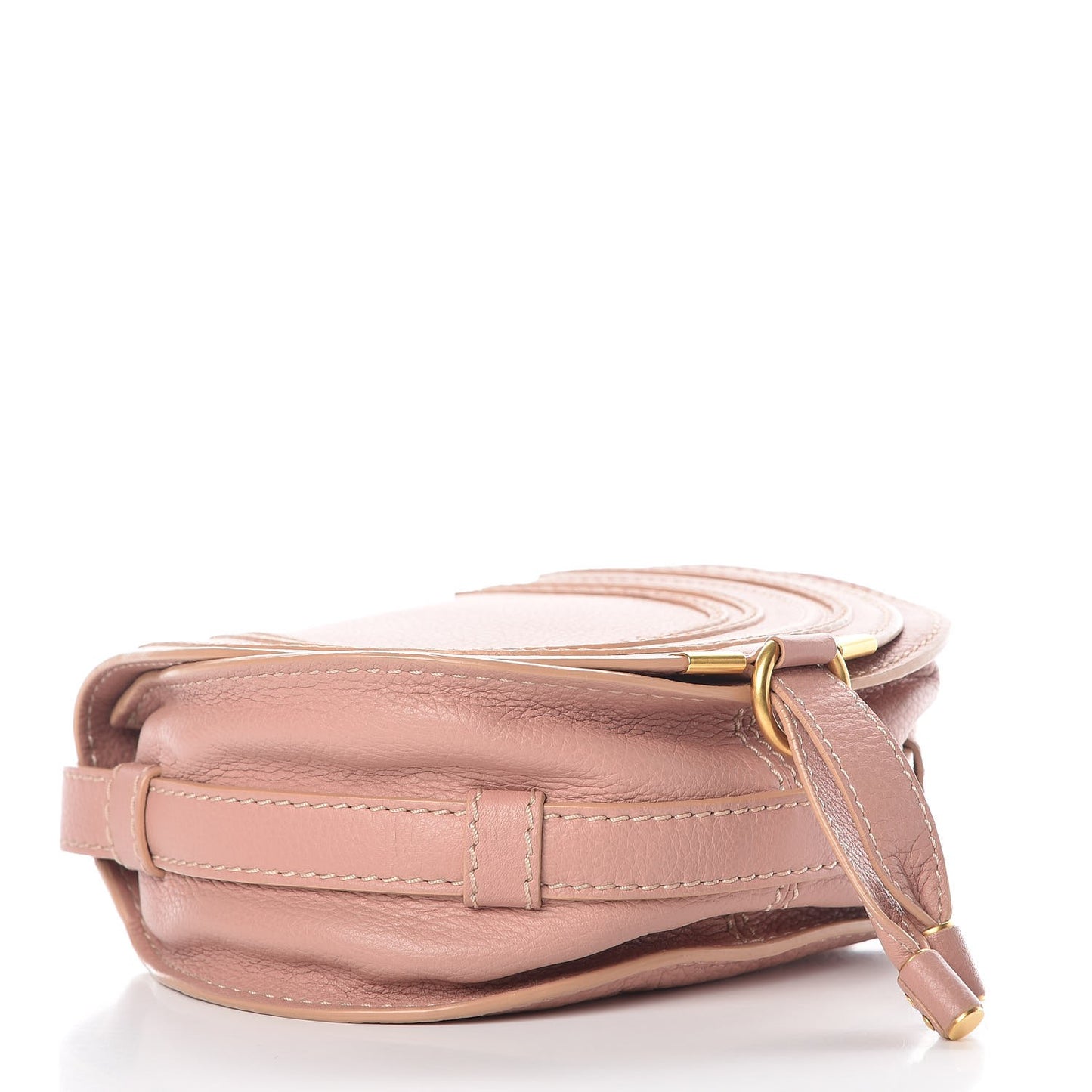 Grained Calfskin Small Marcie Saddle Bag Anemone Pink