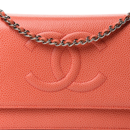 Chanel Caviar Timeless CC Wallet On Chain WOC Light Red 11 of 11