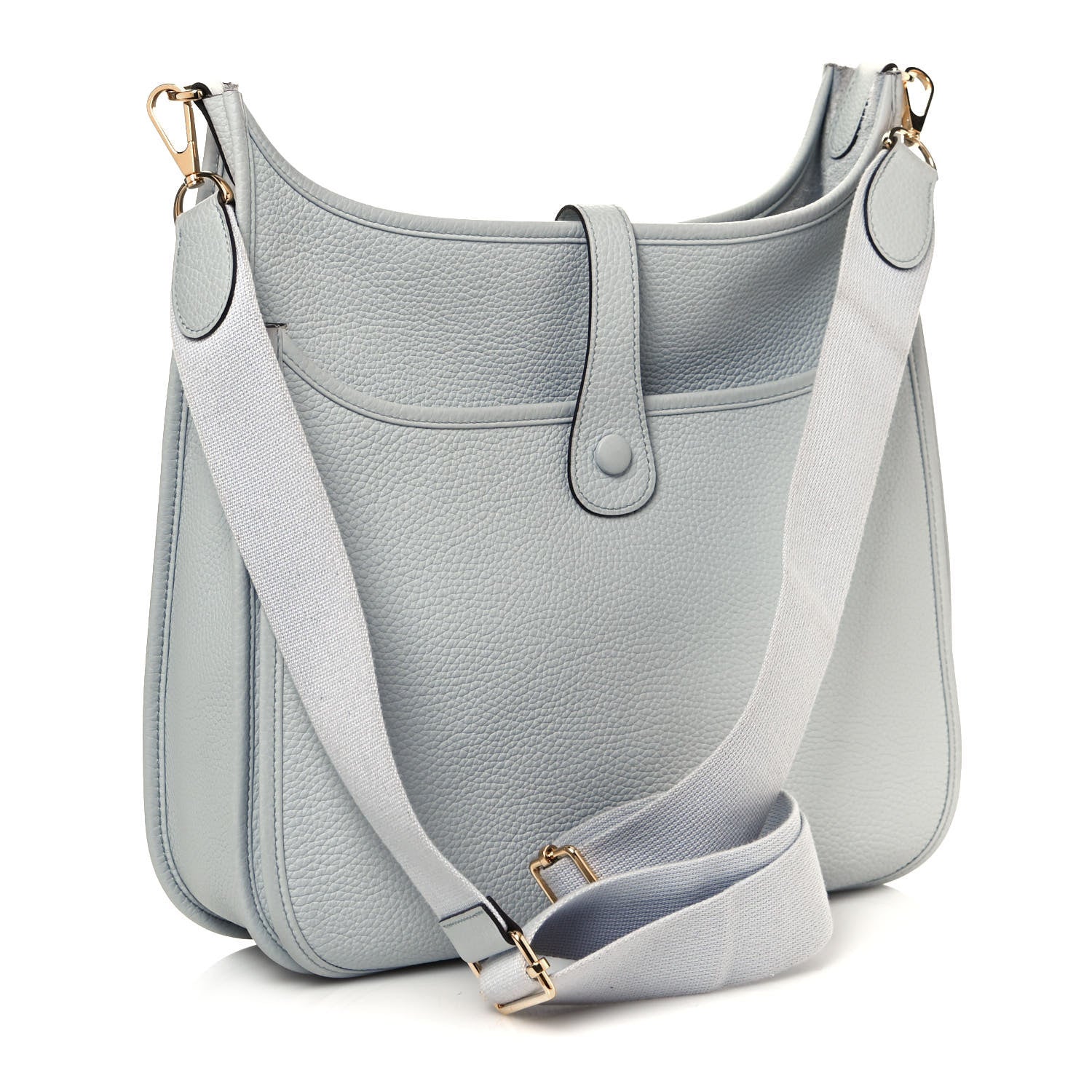 Hermes Taurillon Clemence Evelyne III GM Bleu Pale 3 of 14