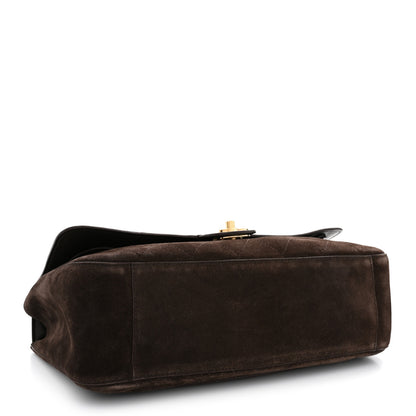 Chanel Suede Calfskin Small Souplissimo Maxi Flap Dark Brown 4 of 11
