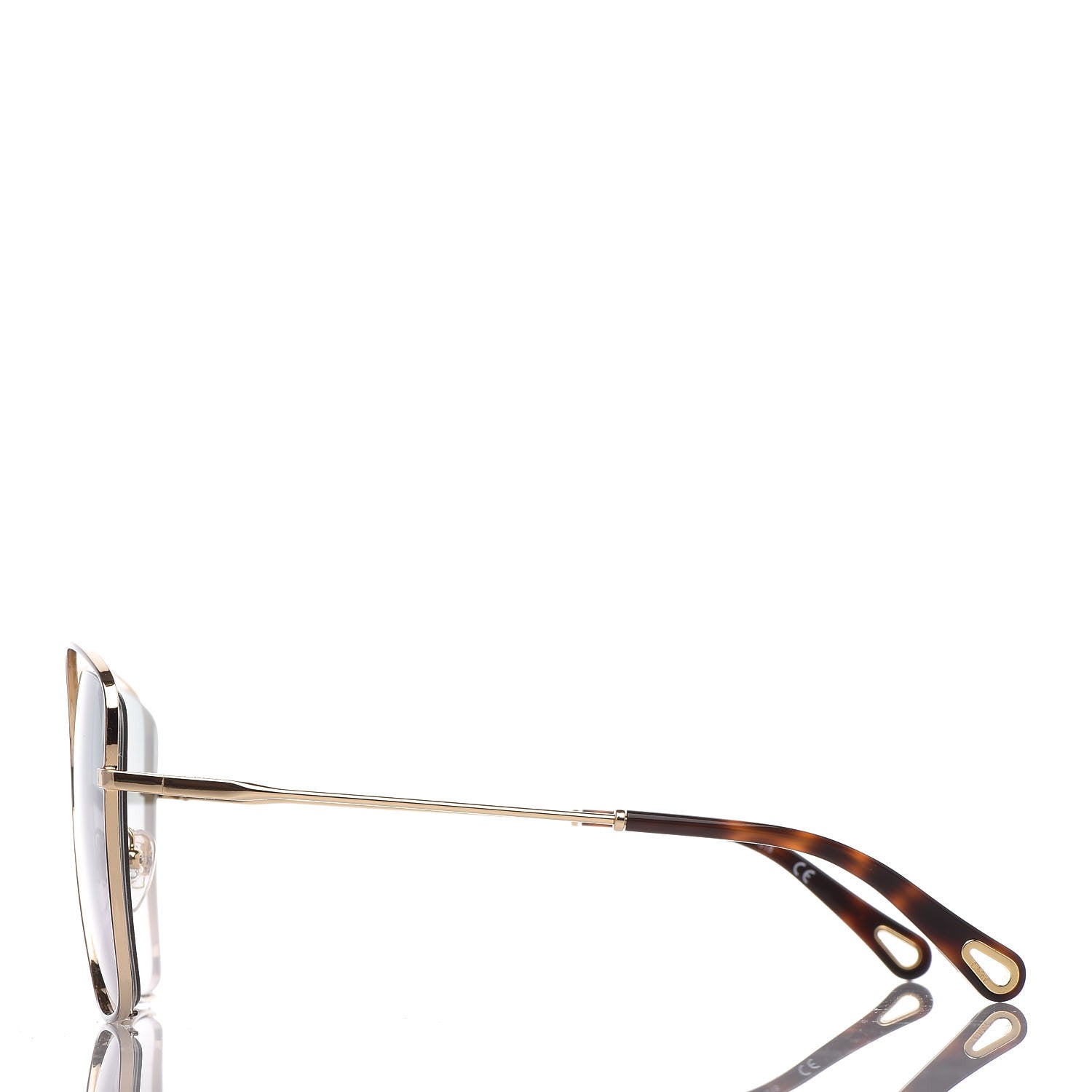 Chloe Poppy Aviator Sunglasses CE 130S Gold Havana 2 of 7