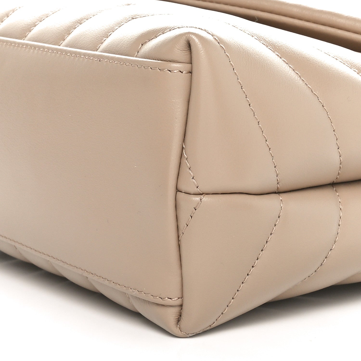 Saint Laurent Calfskin Y Quilted Monogram Small Loulou Chain Satchel Dark Beige 10 of 11