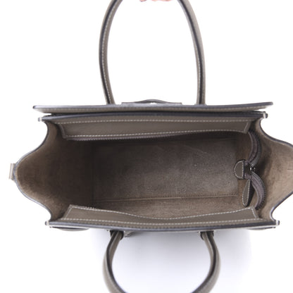 Celine Drummed Calfskin Nano Luggage Souris 4 of 13