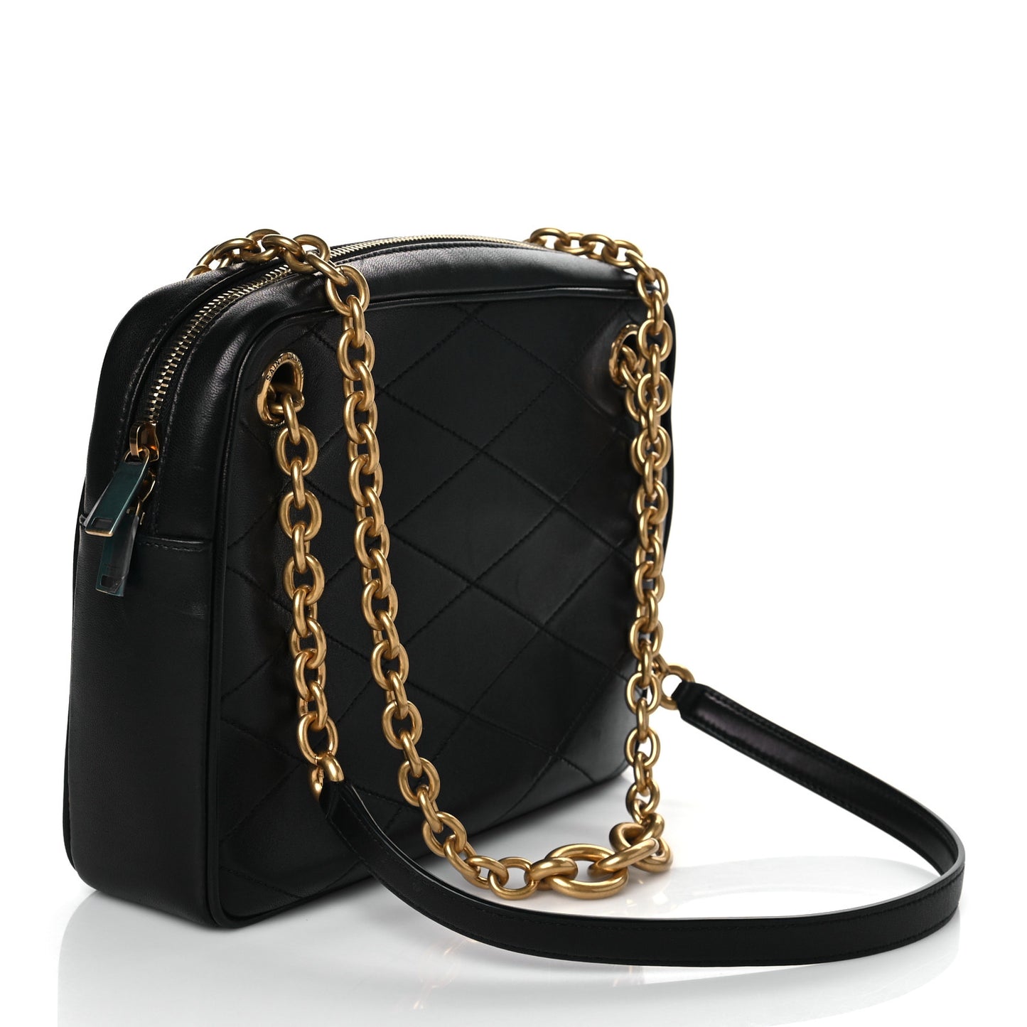 Lambskin Quilted Le Maillon Chain Strap Crossbody Black