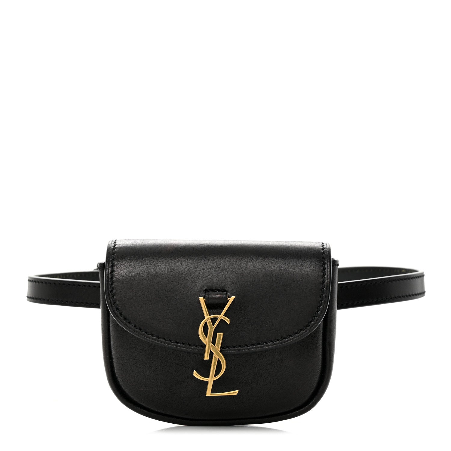 Saint Laurent Smooth Calfskin Mini Classic Monogram Kaia Belt Black 1 of 14