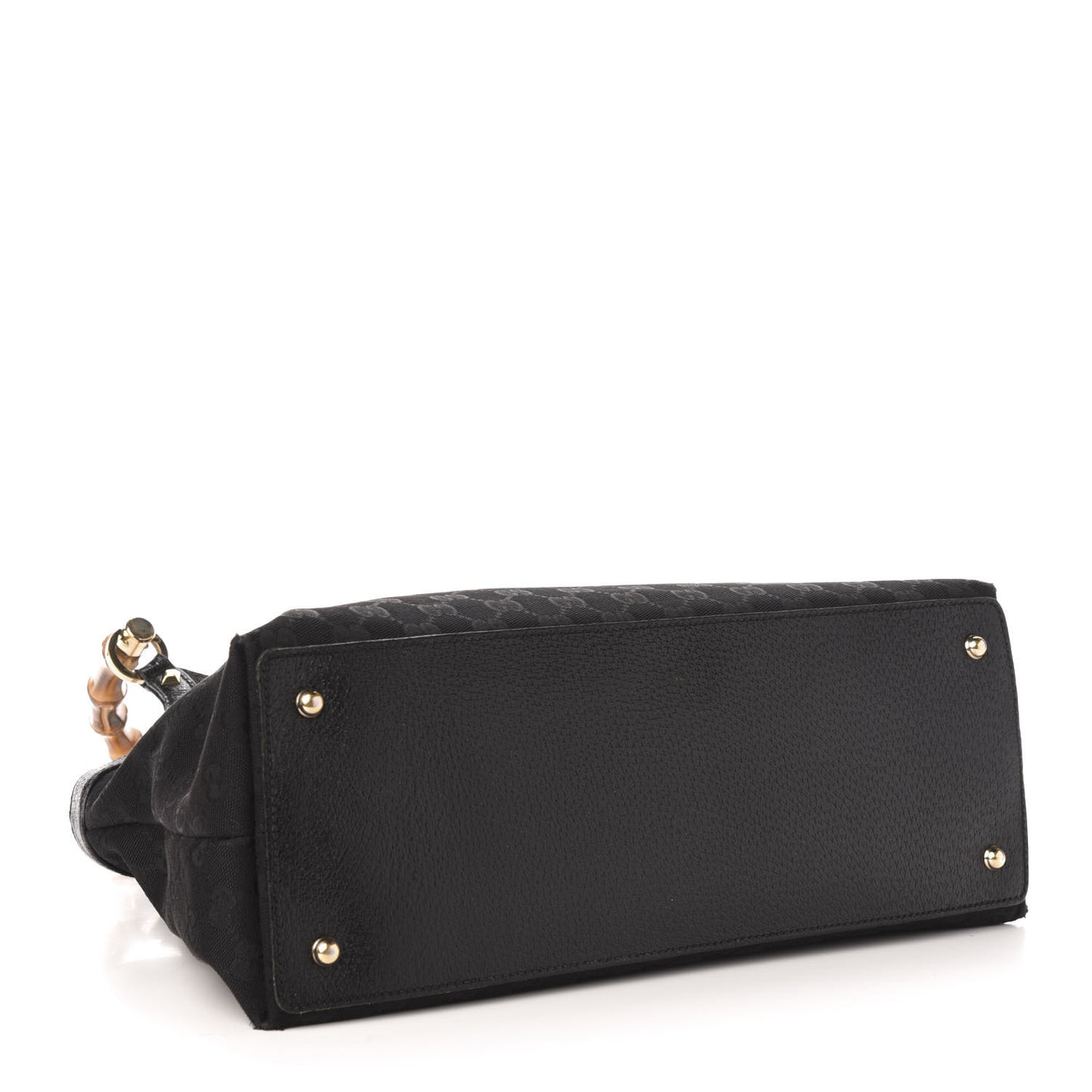 Monogram Bamboo Handle Shoulder Bag Black